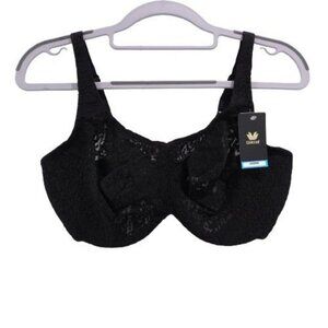 NEW Wacoal Full Figure Halo Lace Underwired Bra Size 38 DDD Black 65547